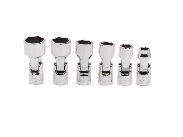 6 pc 1/4" Drive 6-Point SAE Flank Drive® Shallow Universal Socket Set (1/4, 5/16, 3/8-9/16")