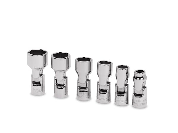 6 pc 1/4" Drive 6-Point SAE Flank Drive® Shallow Universal Socket Set (1/4, 5/16, 3/8-9/16")
