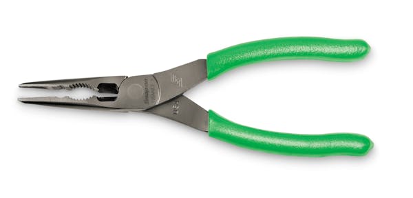 8" Long Nose Pliers with Cutter and Side Fastener (Green)
