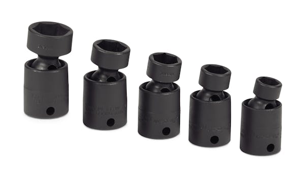 5 pc 3/8" Drive 6-Point SAE Low Profile Swivel Impact Socket Set (7/16-5/8 and 3/4")