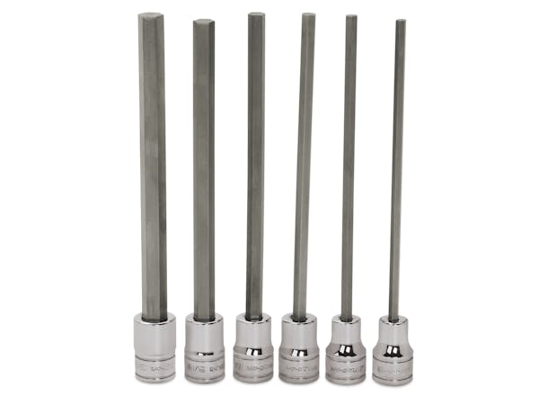 6 pc 3/8" Drive SAE Extra-Long Hex Bit Socket Driver Set
