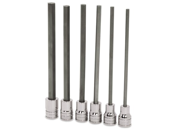 6 pc 3/8" Drive SAE Extra-Long Hex Bit Socket Driver Set