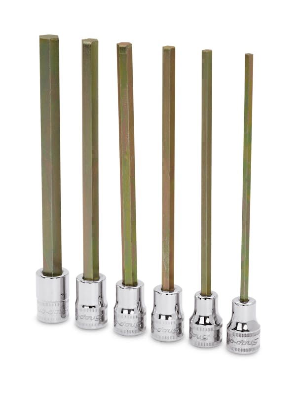 6 pc 3/8" Drive Metric Extra-Long Hex Bit Socket Driver Set