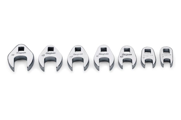 7 pc 1/4" Drive Metric Open-End Crowfoot Wrench Set (7-14 mm)