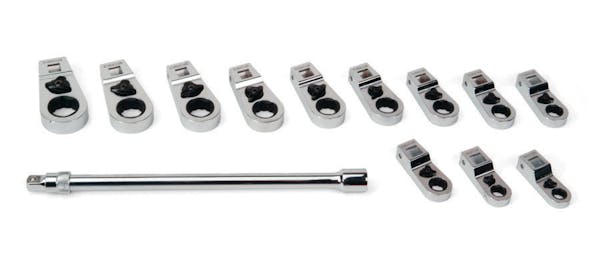 13 pc 3/8" Drive 12-Point Metric Ratcheting Crowfoot Wrench Set (8-19 mm) (Blue-Point®)
