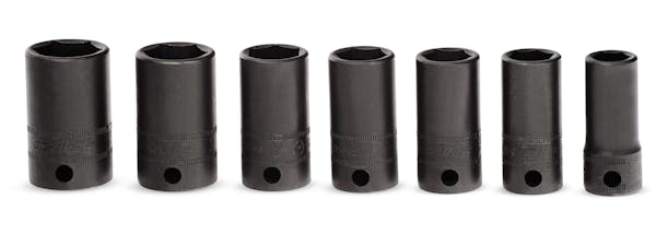 7 pc 3/8" Drive 6-Point Metric Flank Drive® Semi-Deep Impact Socket Set (10, 12-15 and 17-18 mm)