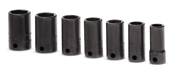 7 pc 3/8" Drive 6-Point Metric Flank Drive® Semi-Deep Impact Socket Set (10, 12-15 and 17-18 mm)