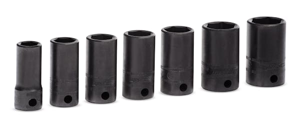 7 pc 3/8" Drive 6-Point Metric Flank Drive® Semi-Deep Impact Socket Set (10, 12-15 and 17-18 mm)