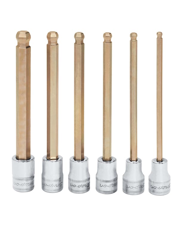 6 pc 3/8" Drive Metric Long Ball Hex Bit Socket Set (4-10 mm)