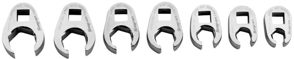 7 pc 3/8" Drive 6-Point SAE Flank Drive® Flare Nut Crowfoot Wrench Set (3/8–3/4")