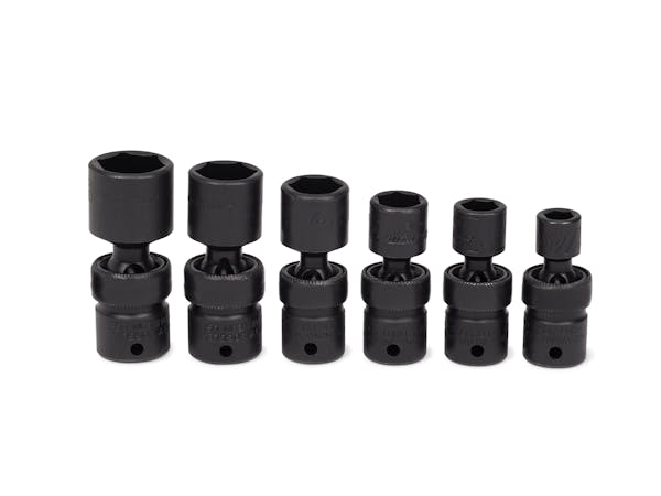 6 pc 1/4" Drive 6-Point SAE Flank Drive® Shallow Impact Swivel Socket Set (1/4–9/16")