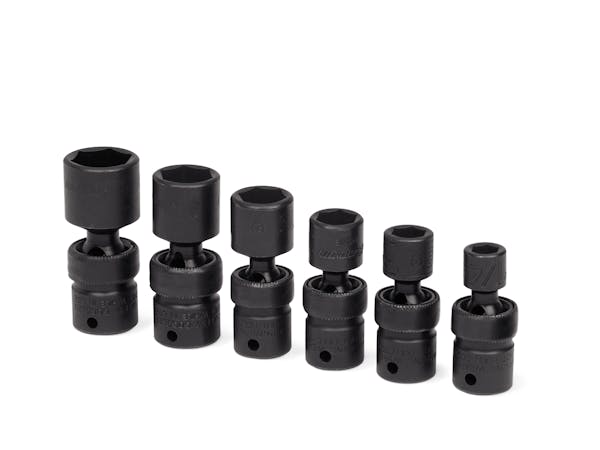6 pc 1/4" Drive 6-Point SAE Flank Drive® Shallow Impact Swivel Socket Set (1/4–9/16")