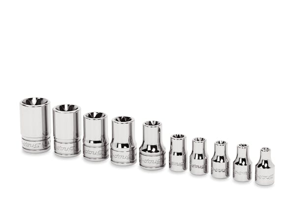 10 pc Combination Drive TORX® Shallow Socket Set (E4-E18)