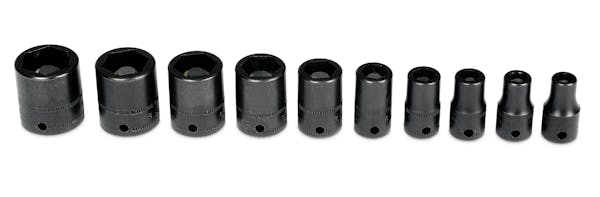 10 pc 1/4" Drive 6-Point Metric Flank Drive® Shallow Magnetic Power Socket Set (5-15 mm)