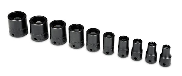 10 pc 1/4" Drive 6-Point Metric Flank Drive® Shallow Magnetic Power Socket Set (5-15 mm)