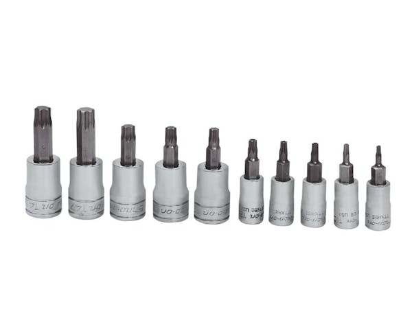 10 pc Combination Drive TORX® Bit Tamper-Resistant Socket Set (T8-T50)