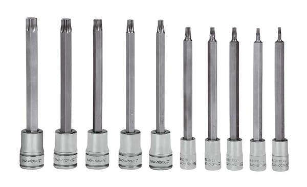 10 pc Combination Drive TORX® Bit Long Socket Set (T8-T50)