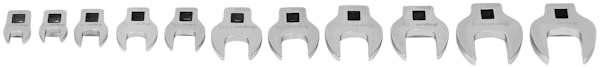 11 pc 3/8" Drive SAE Open-End Crowfoot Wrench Set (3/8-1")