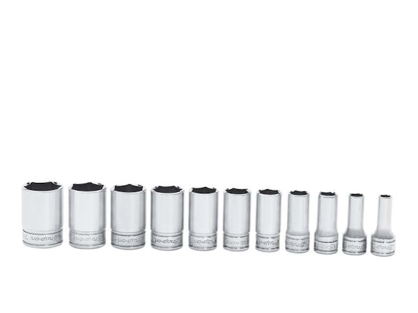 11 pc 3/8" Drive 6-Point SAE Flank Drive® Semi-Deep Socket Set (1/4-7/8")