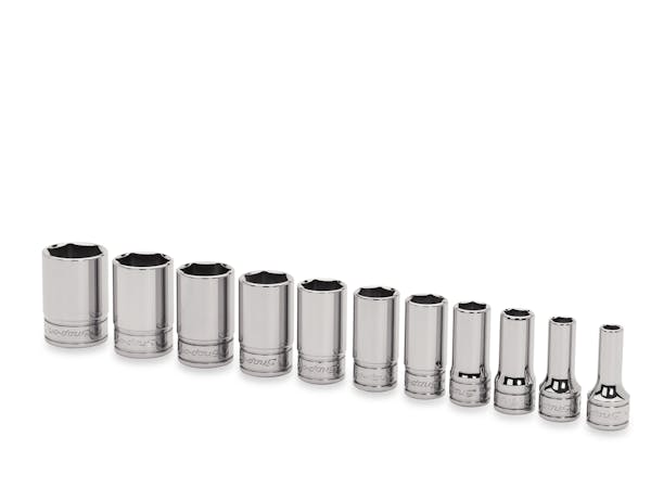11 pc 3/8" Drive 6-Point SAE Flank Drive® Semi-Deep Socket Set (1/4-7/8")
