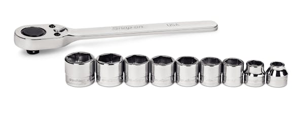 10 pc 3/8" Drive 6-Point Metric Flank Drive® Low-Profile Ratchet/Socket Set