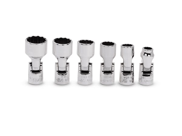 6 pc 1/4" Drive 12-Point SAE Flank Drive® Shallow Universal Socket Set (1/4, 5/16, 3/8-9/16")