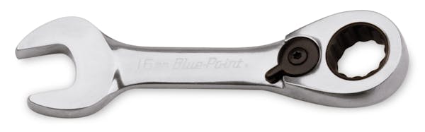 16 mm 12-Point Metric 15° Offset Short Ratcheting Combination Wrench (Blue-Point®)