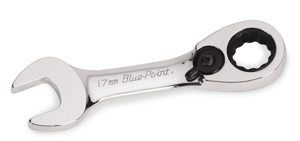 17 mm 12-Point Metric 15° Offset Short Ratcheting Combination Wrench (Blue-Point®)