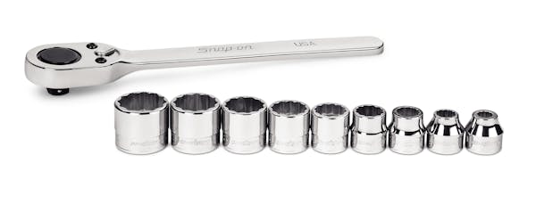 10 pc 3/8" Drive 12-Point SAE Flank Drive® Low-Profile Ratchet/Socket Set