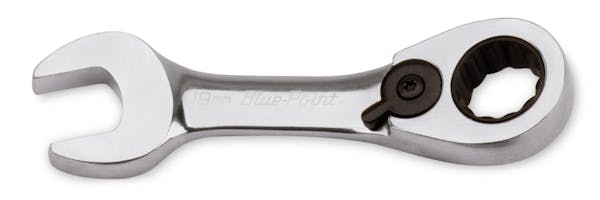 19 mm 12-Point Metric 15° Offset Short Ratcheting Combination Wrench (Blue-Point®)