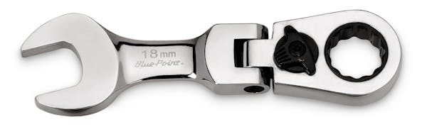 18 mm 12-Point Metric Midget 15° Offset Box Flex-Head Ratcheting Combination Wrench (Blue-Point®)