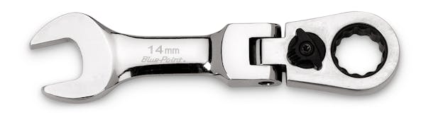 14 mm 12-Point Metric Midget 15° Offset Box Flex-Head Ratcheting Combination Wrench (Blue-Point®)