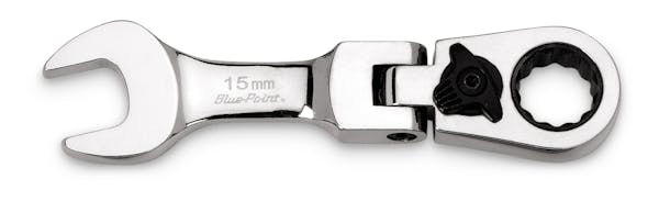 15 mm 12-Point Metric Midget 15° Offset Box Flex-Head Ratcheting Combination Wrench (Blue-Point®)