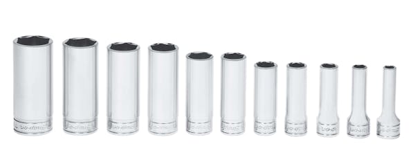 11 pc 3/8" Drive 6-Point SAE Flank Drive® Deep Socket Set