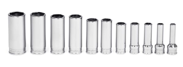 11 pc 3/8" Drive 6-Point SAE Flank Drive® Deep Socket Set 3 11 pc 3/8" Drive 6-Point SAE Flank Drive® Deep Socket Set