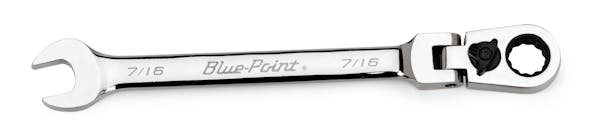 7/16" 12-Point SAE 15° Offset Flex-Head Ratcheting Box/Open-End Wrench (Blue-Point®)