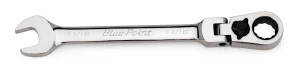 11/16" 12-Point SAE 15° Offset Flex-Head Ratcheting Box/Open-End Wrench (Blue-Point®)