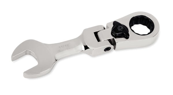 11/16" 12-Point SAE Midget 15° Offset Box Flex-Head Ratcheting Combination Wrench (Blue-Point®)