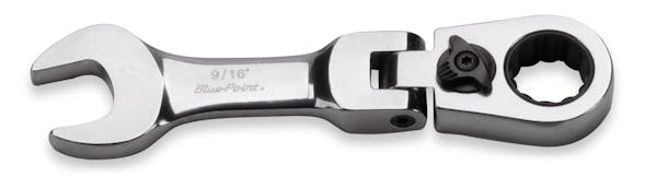 9/16" 12-Point SAE Midget 15° Offset Box Flex-Head Ratcheting Combination Wrench (Blue-Point®)