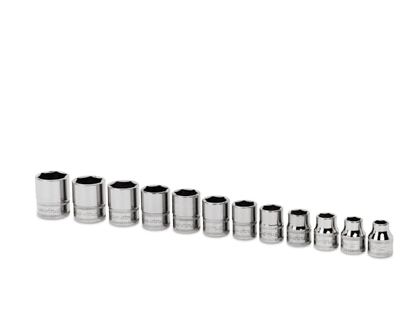 12 pc 3/8" Drive 6-Point Metric Flank Drive® Shallow Socket Set (8-19 mm)