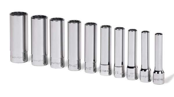 10 pc 1/4" Drive 12-Point SAE Flank Drive® Deep Socket Set (3/16–9/16")