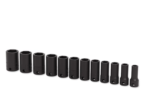 12 pc 3/8" Drive 6-Point Metric Flank Drive® Semi-Deep Impact Socket Set (8-19 mm)