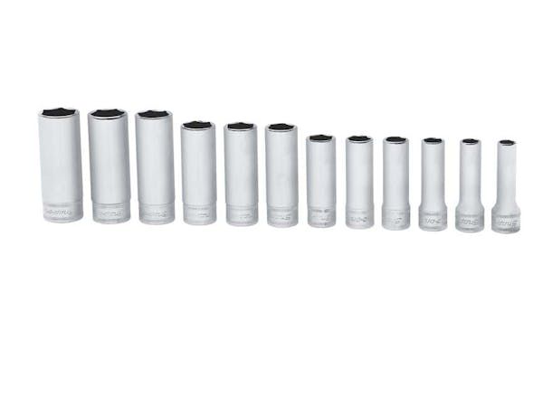 12 pc 3/8" Drive 6-Point Metric Flank Drive® Deep Socket Set (8-19 mm)