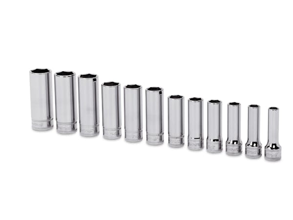 12 pc 3/8" Drive 6-Point Metric Flank Drive® Deep Socket Set (8-19 mm)