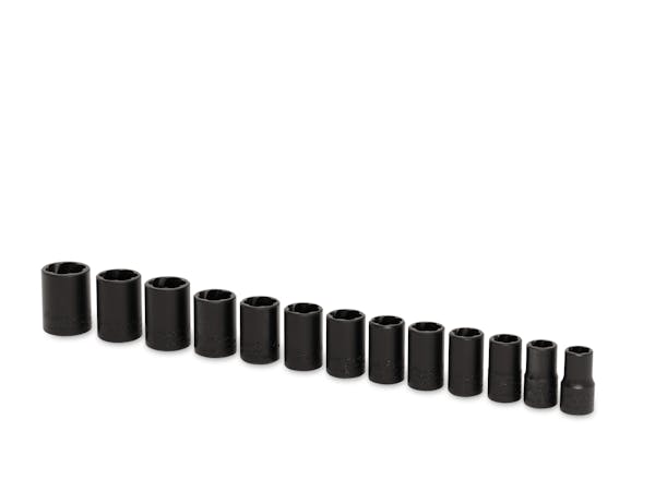 13 pc 3/8" Drive Metric/SAE Shallow Twist Impact Socket Set (Blue-Point®)