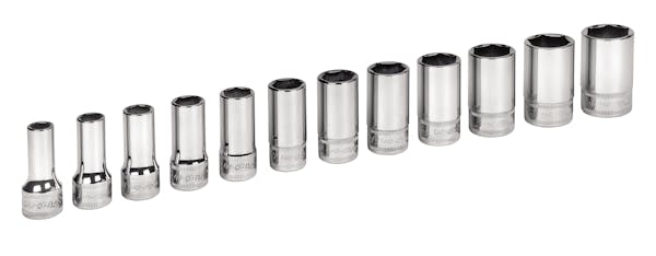 12 pc 3/8" Drive 6-Point Metric Flank Drive® Semi-Deep Socket Set (8-19 mm) 3 12 pc 3/8" Drive 6-Point Metric Flank Drive® Semi-Deep Socket Set (8-19 mm)