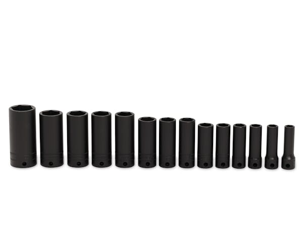 14 pc 3/8" Drive 6-Point Metric Flank Drive® Deep Impact Socket Set (8-19, 21 and 24 mm)