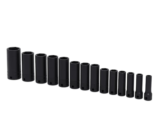 14 pc 3/8" Drive 6-Point Metric Flank Drive® Deep Impact Socket Set (8-19, 21 and 24 mm)