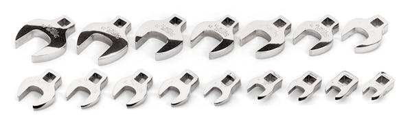 16 pc 3/8" Drive Metric Open-End Crowfoot Wrench Set (9-24 mm)