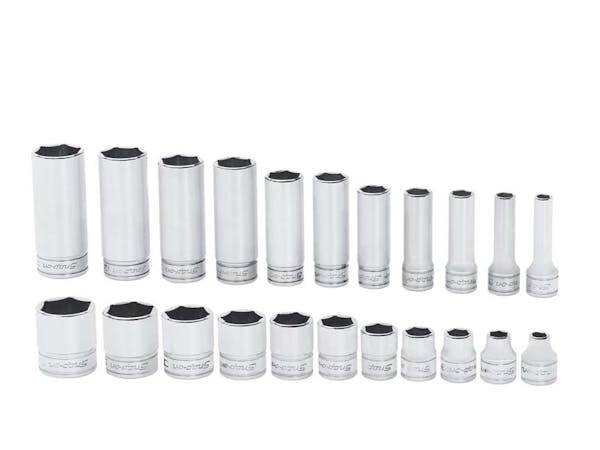 22 pc 3/8" Drive 6-Point SAE Flank Drive® Shallow/Deep Combination Socket Set (1/4-7/8")